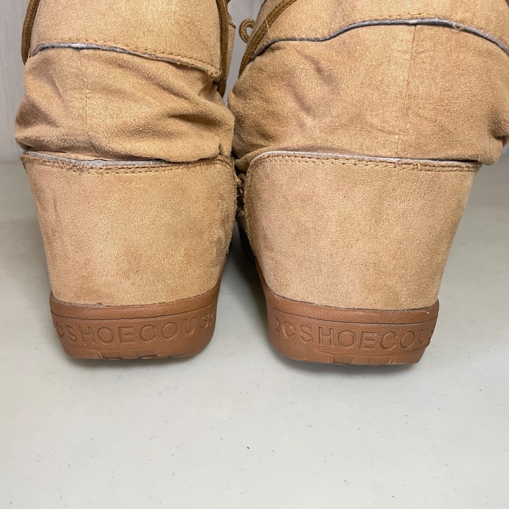 DC Chalet Women's Winter Snow Boots Brown Suede Faux Fur Y2K Lace Up Size 6 Rare - Picture 9 of 16